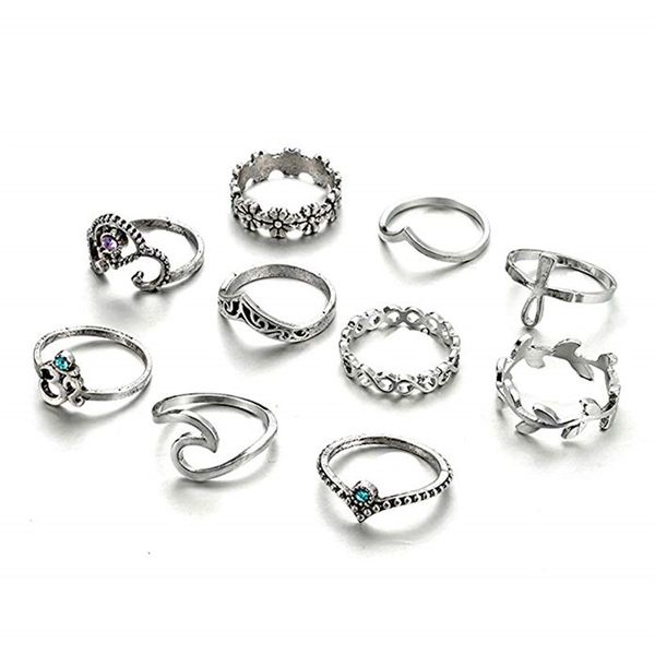 12pcs/set vintage silver crown women rings bohemian retro crystal moon eyes shaped knuckle rings set
12pcs/set vintage silver crown women rings bohemian retro crystal moon eyes shaped knuckle rings set