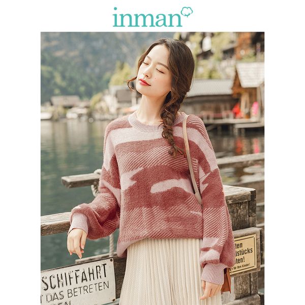 inman 2019 winter new arrival ribbing o-neck drop-shoulder sleeve fashion jacquard women pullover, White;black
inman 2019 winter new arrival ribbing o-neck drop-shoulder sleeve fashion jacquard women pullover, White;black