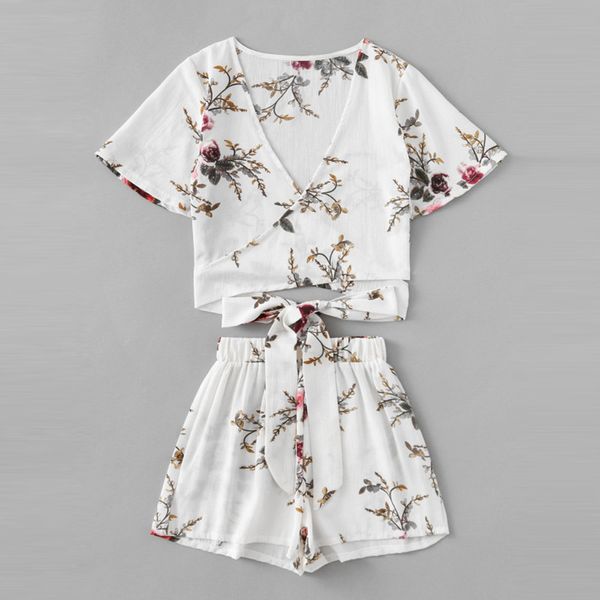 feitong summer 2 pieces set v-neck women's sets floral print beach set tracksuits women ensemble femme #3.5, White
feitong summer 2 pieces set v-neck women's sets floral print beach set tracksuits women ensemble femme #3.5, White