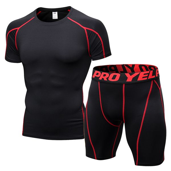 men's running set quick dry compression suits short sleeve shirt+shorts fitness tight sport suit men outdoor jogging sportswear, Black;blue
men's running set quick dry compression suits short sleeve shirt+shorts fitness tight sport suit men outdoor jogging sportswear, Black;blue