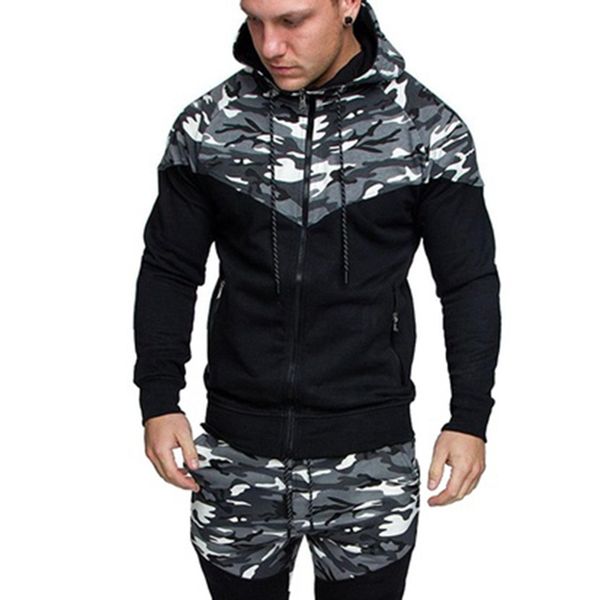 men fashion long sleeve splice camouflage print hoodies sport sweatshirt coat male casual zip up hooded sweatshirt jacket outw, Black
men fashion long sleeve splice camouflage print hoodies sport sweatshirt coat male casual zip up hooded sweatshirt jacket outw, Black
