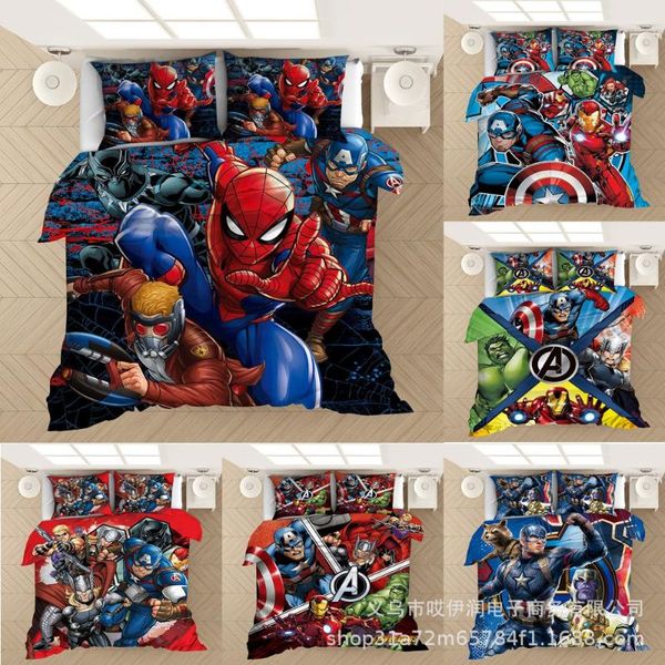 duvet cover 3d , , iron man, hawkeye, hulk cartoon bedding sets twin size 2/3pcs pillowcase