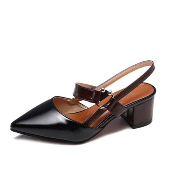women's sandals lady prom party shoes pointed toe buckle strap sandal solid color square heel footwear shallow pumps sandalias, Black
women's sandals lady prom party shoes pointed toe buckle strap sandal solid color square heel footwear shallow pumps sandalias, Black