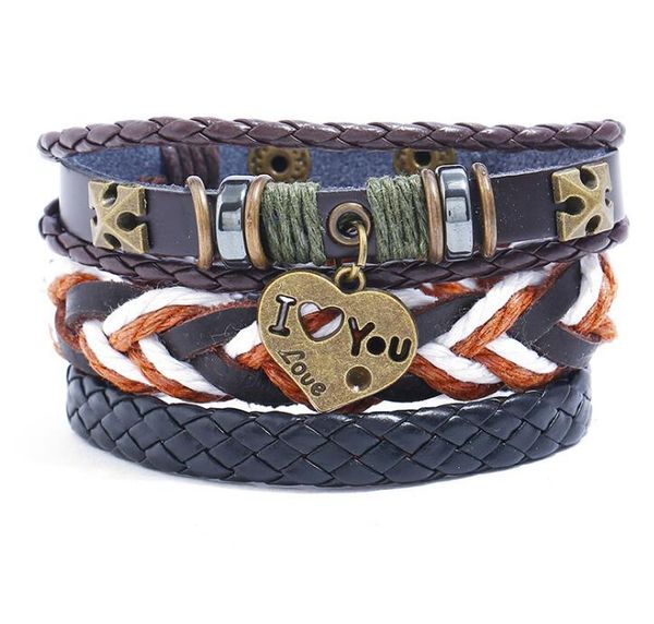 2020 100% genuine leather bracelet diy multiple i love you wax rope beading men's combination suit bracelet 3styles/1set, Black
2020 100% genuine leather bracelet diy multiple i love you wax rope beading men's combination suit bracelet 3styles/1set, Black