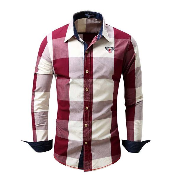 brand men plaid shirts slim fit long sleeve red man dress shirt business workwear male clothes social camisa masculina 376, White;black
brand men plaid shirts slim fit long sleeve red man dress shirt business workwear male clothes social camisa masculina 376, White;black