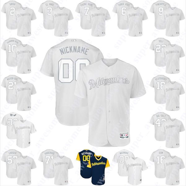 Brewers 2019 Players Weekend Jersey Christian Yelich Lorenzo Cain Josh Hader Keston Hiura Orlando Arcia Ben Gamel Trent Grisham Ryan Braun
Brewers 2019 Players Weekend Jersey Christian Yelich Lorenzo Cain Josh Hader Keston Hiura Orlando Arcia Ben Gamel Trent Grisham Ryan Braun