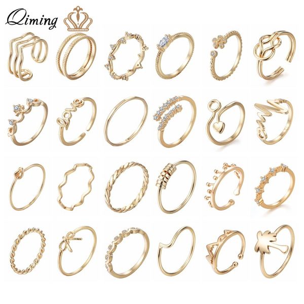 qiming korean finger toe ring women's gold fashion wedding jewelry cz crystal midi rings minimalism knuckle ring girls gift, Golden;silver
qiming korean finger toe ring women's gold fashion wedding jewelry cz crystal midi rings minimalism knuckle ring girls gift, Golden;silver