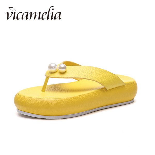 vicamelia summer fashion pearl platform slippers women soft thick bottom flip flop non-slip outdoor beach shoes solid 800, Black
vicamelia summer fashion pearl platform slippers women soft thick bottom flip flop non-slip outdoor beach shoes solid 800, Black