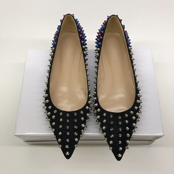 vintage casual designer fashion women stilettos black suede multi color spikes point toe shoes brand new 2color
vintage casual designer fashion women stilettos black suede multi color spikes point toe shoes brand new 2color