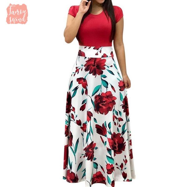 women charming floral maxi dress print summer 2019 casual short sleeve vintage patchwork floor length boho beach long dress vestidos, Black;gray 
women charming floral maxi dress print summer 2019 casual short sleeve vintage patchwork floor length boho beach long dress vestidos, Black;gray
