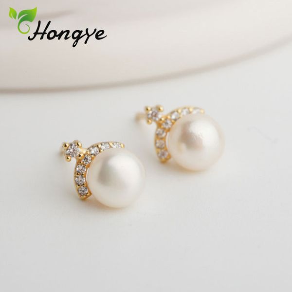 hongye ladies cute real silver earrings with big natural pearls simple zircon decorative fashion women jewelry 2019 new studs, Golden;silver
hongye ladies cute real silver earrings with big natural pearls simple zircon decorative fashion women jewelry 2019 new studs, Golden;silver