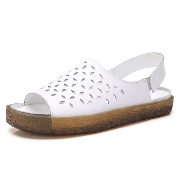 large size 2019 spring and summer women's genuine leather sandals women's sandals hollow out flat soft-sole, Black
large size 2019 spring and summer women's genuine leather sandals women's sandals hollow out flat soft-sole, Black