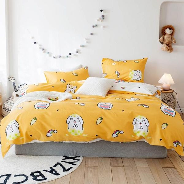 carrot rainbow yellow cartoon duvet cover set flat fitted sheet cotton bedlinens soft warm twin size bedding set
carrot rainbow yellow cartoon duvet cover set flat fitted sheet cotton bedlinens soft warm twin size bedding set