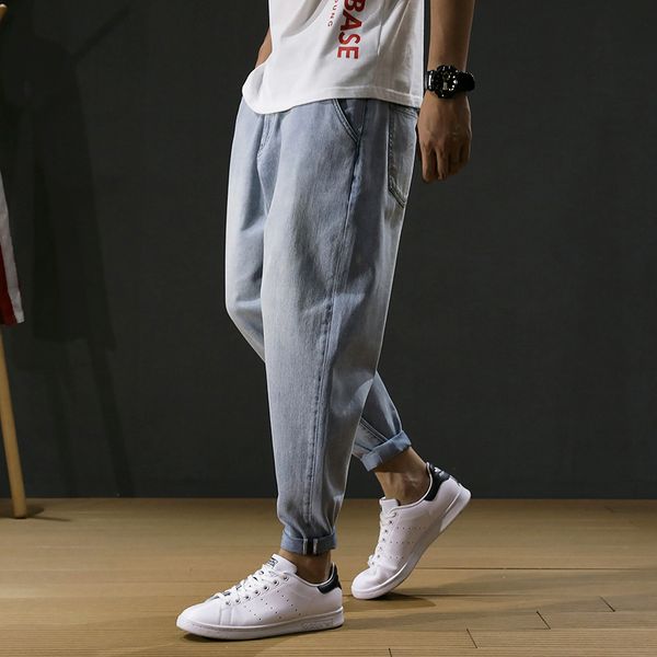 korean style fashion men jeans retro light blue loose harem pants vintage designer tapered trousers streetwear hip hop jeans men
korean style fashion men jeans retro light blue loose harem pants vintage designer tapered trousers streetwear hip hop jeans men