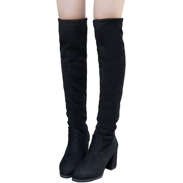 winter boots women over-the-knee long boots fashion flock solid square heel woman winter warm snow chaussures, Black
winter boots women over-the-knee long boots fashion flock solid square heel woman winter warm snow chaussures, Black