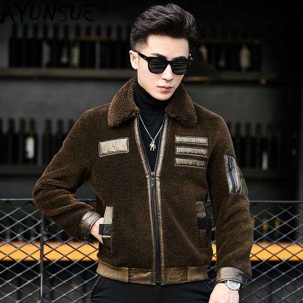 ayunsue sheep shearing real fur coat men winter jacket 100% wool fur coats leather jacket men clothes 2020 overcoat ym192 kj4961, Black
ayunsue sheep shearing real fur coat men winter jacket 100% wool fur coats leather jacket men clothes 2020 overcoat ym192 kj4961, Black