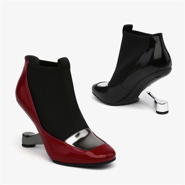 jady rose strange heel women ankle boots patchwork slim fit botas mujer high heel shoes woman short booties women pumps, Black
jady rose strange heel women ankle boots patchwork slim fit botas mujer high heel shoes woman short booties women pumps, Black