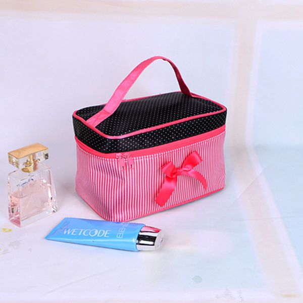 creative dot stripe portable cosmetic bag women organizer toiletry bags hand bag make up box
creative dot stripe portable cosmetic bag women organizer toiletry bags hand bag make up box