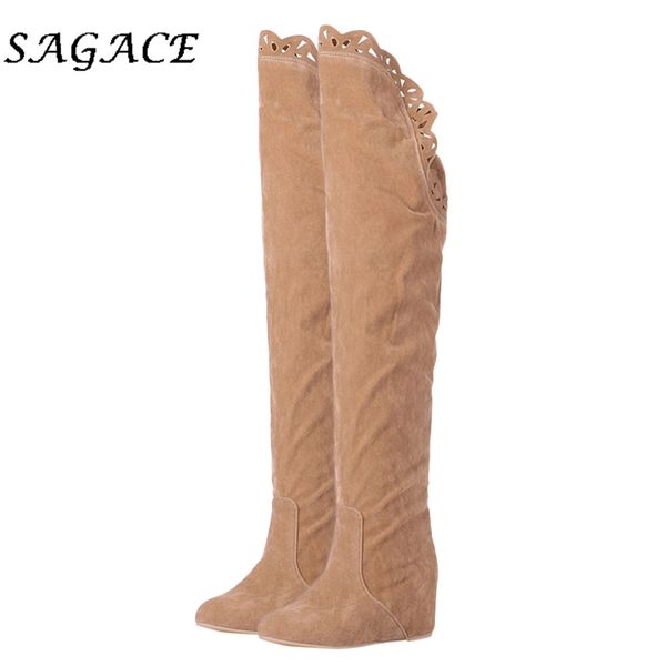 sagace shoes ladies flock snow boots slip on over knee boots soft hollow winter women wedge platform ladies vintage shoes, Black
sagace shoes ladies flock snow boots slip on over knee boots soft hollow winter women wedge platform ladies vintage shoes, Black