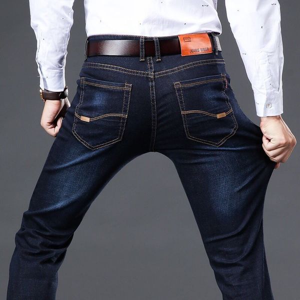 straight jeans men elastic cotton denim pants loose fit trousers smart casual autumn jeans dark blue black
straight jeans men elastic cotton denim pants loose fit trousers smart casual autumn jeans dark blue black
