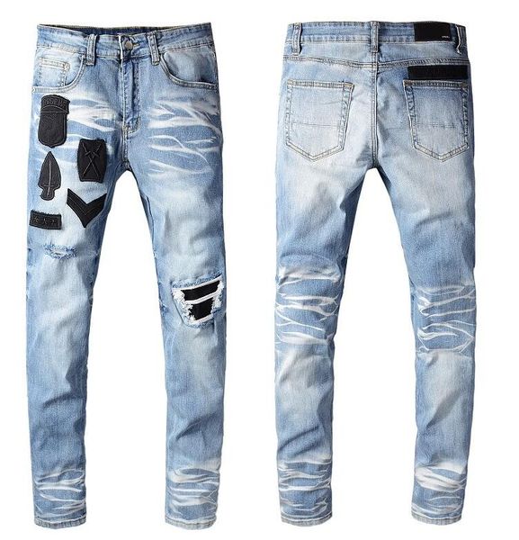 2020 mens distressed ripped biker jeans slim fit motorcycle biker denim for men fashion designer hip hop mens jeans good quality @09, Blue
2020 mens distressed ripped biker jeans slim fit motorcycle biker denim for men fashion designer hip hop mens jeans good quality @09, Blue