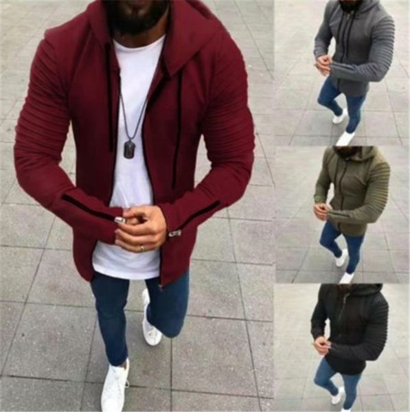 running jackets wrinkle sleeve with zippers men hoodies sport clothing polyester sportswear 4 colors, Black;red
running jackets wrinkle sleeve with zippers men hoodies sport clothing polyester sportswear 4 colors, Black;red
