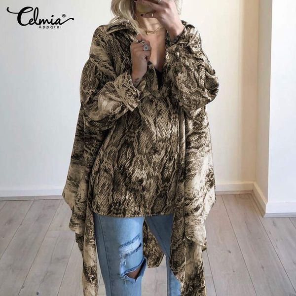 celmia vintage women snakeskin print blouse long sleeve v-neck lady office shirt casual loose asymmetric blusas mujer, White
celmia vintage women snakeskin print blouse long sleeve v-neck lady office shirt casual loose asymmetric blusas mujer, White