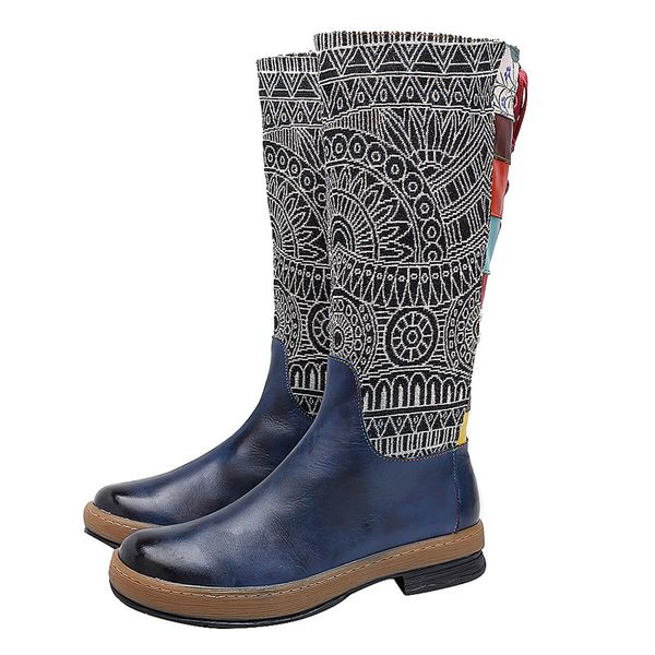 vintage snow booties women embroidery lace shoe splicing pattern flat leather footwear bohemian style knee snow boots plus size, Black
vintage snow booties women embroidery lace shoe splicing pattern flat leather footwear bohemian style knee snow boots plus size, Black