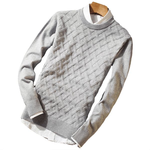 new men's round neck pullover, slim solid color diagonal plaid personality wild sweater s-3xl, White;black
new men's round neck pullover, slim solid color diagonal plaid personality wild sweater s-3xl, White;black