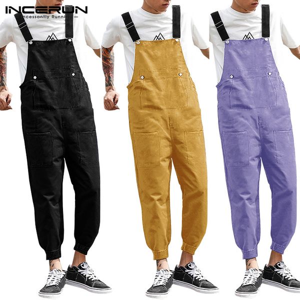 incerun 2020 men bib pants streetwear joggers pockets baggy fashion suspenders jumpsuit solid workout casual mens overalls s-5xl, Black
incerun 2020 men bib pants streetwear joggers pockets baggy fashion suspenders jumpsuit solid workout casual mens overalls s-5xl, Black