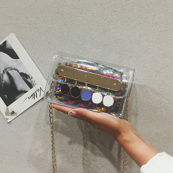 2019 mini flap women's crossbody bag contrast color sequins transparent jelly desiger small female shoulder bags new fashoin
2019 mini flap women's crossbody bag contrast color sequins transparent jelly desiger small female shoulder bags new fashoin