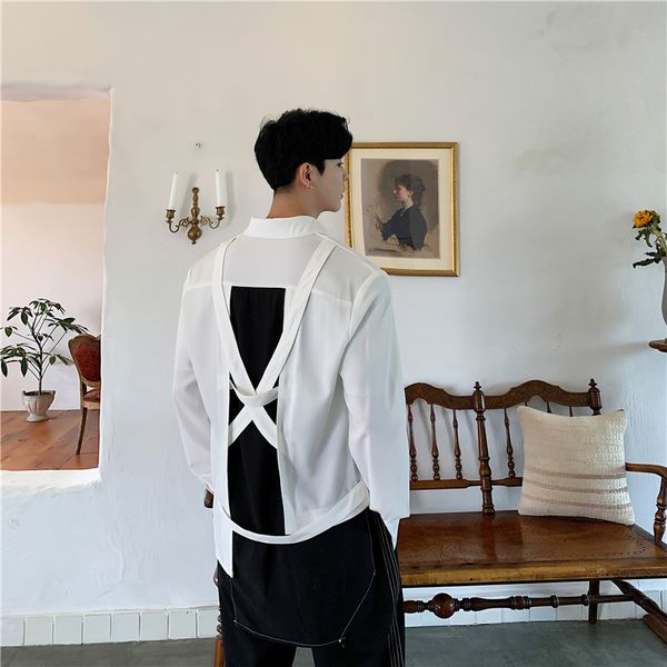 mixcubic 2019 summer england style unique back cross strips shirts men casual loose bilateral slits shirts -xxl, White;black
mixcubic 2019 summer england style unique back cross strips shirts men casual loose bilateral slits shirts -xxl, White;black