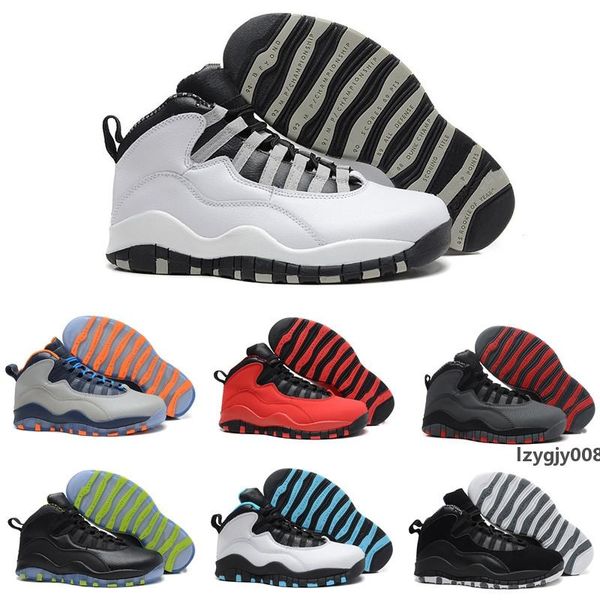 10s mens basketball shoes 10 white cement grey red blue trainer bred women men designer shoes sport sneakers size 7-13