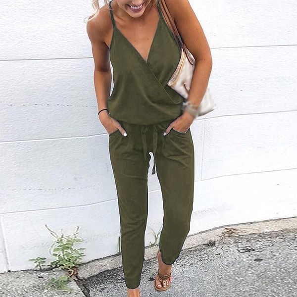 women's jumpsuits & rompers 2021 arrival fashion jumlsuits v-neck sleeveless ladies commute casual loose solid jumpsuit with belt, Black;white
women's jumpsuits & rompers 2021 arrival fashion jumlsuits v-neck sleeveless ladies commute casual loose solid jumpsuit with belt, Black;white