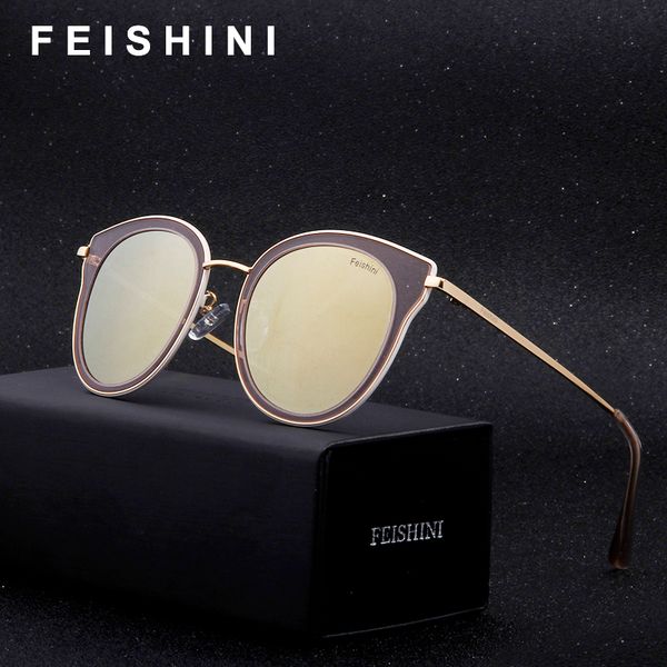 feishini brand copper frame gold polarized men cat eye sunglasses 2020 fashion street style driving glasses women with box, White;black
feishini brand copper frame gold polarized men cat eye sunglasses 2020 fashion street style driving glasses women with box, White;black
