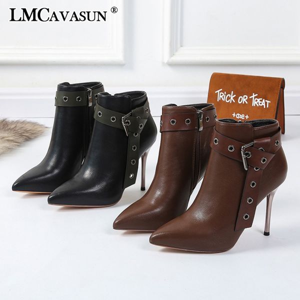 lmcavasun women boots leather high heel booties winter boots ladies booties 9cm, Black
lmcavasun women boots leather high heel booties winter boots ladies booties 9cm, Black