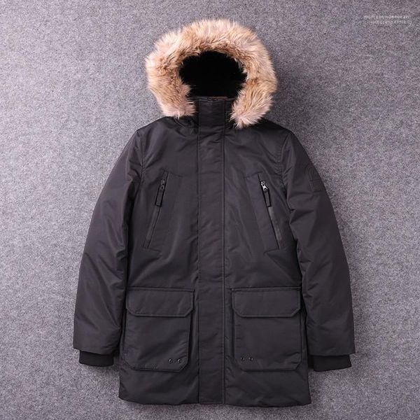 fashion thick fur collar mens hooded parkas casual warm males clothing mulit pockets panelled mens designer parkas, Black
fashion thick fur collar mens hooded parkas casual warm males clothing mulit pockets panelled mens designer parkas, Black