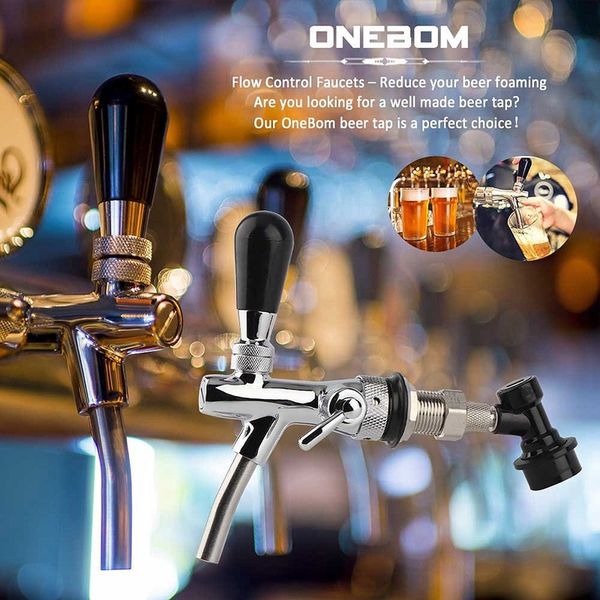 2 in 1 beer tap, with flow control, black handle lever and liquid ball lock post (2 inch adjustable tap) other bar products
2 in 1 beer tap, with flow control, black handle lever and liquid ball lock post (2 inch adjustable tap) other bar products