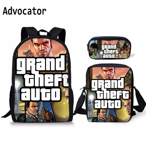 advocator 3pcs/set game gta5 grand theft auto pattern pattern schoolbags backpack for teenagers shoulder bags for kids girls boy
advocator 3pcs/set game gta5 grand theft auto pattern pattern schoolbags backpack for teenagers shoulder bags for kids girls boy