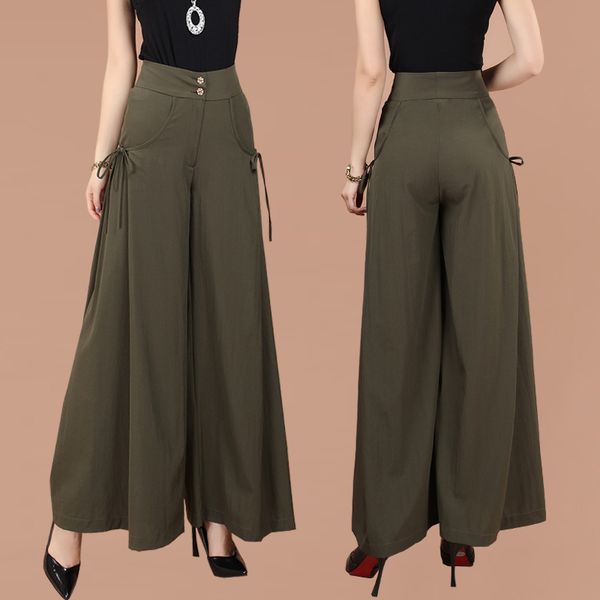 plus size 5xl 6xl summer fashion women solid wide leg loose cotton dress pants female casual skirt trousers capris culottes y323, Black;white
plus size 5xl 6xl summer fashion women solid wide leg loose cotton dress pants female casual skirt trousers capris culottes y323, Black;white