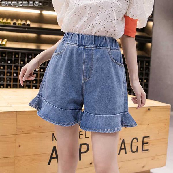 new summer women denim shorts casual stretch elastic waist short feminino loose big size jeans shorts ruffles wide leg, White;black
new summer women denim shorts casual stretch elastic waist short feminino loose big size jeans shorts ruffles wide leg, White;black