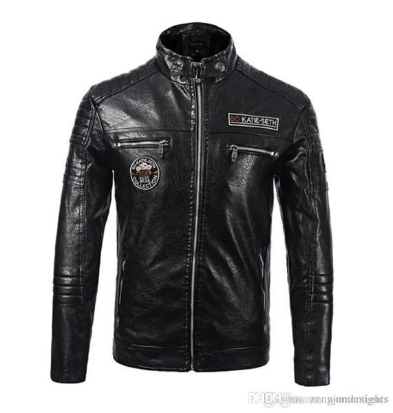 mens motorcycle suit plus velvet leather jacket stand clooar long sleeve zipper pocket fashion faux leather, Black
mens motorcycle suit plus velvet leather jacket stand clooar long sleeve zipper pocket fashion faux leather, Black