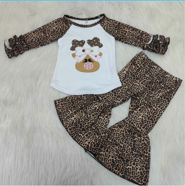 girl's fall outfit cute cow animal print children's wear personality fashion boutique 2 piece set, White
girl's fall outfit cute cow animal print children's wear personality fashion boutique 2 piece set, White