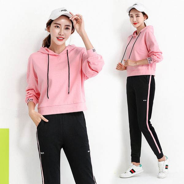 women sport suit cotton long sleeve hoodie sweatshirt+sweatpant jogger casual running workout outfit set sportswear tracksuit, Black;blue
women sport suit cotton long sleeve hoodie sweatshirt+sweatpant jogger casual running workout outfit set sportswear tracksuit, Black;blue