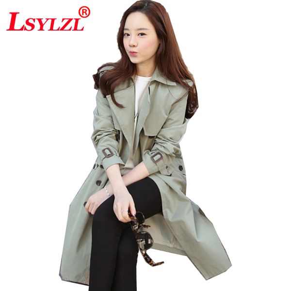 2018 new spring autumn fashion casual women's khaki green trench coat long outerwear loose clothes for lady with belt c228, Tan;black
2018 new spring autumn fashion casual women's khaki green trench coat long outerwear loose clothes for lady with belt c228, Tan;black