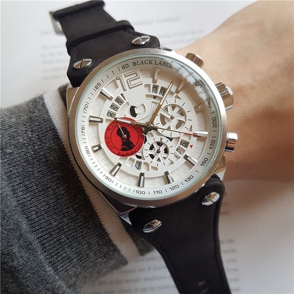 black white collocation leather mens 6 pin multi-function sports watch fashion military quartz watch brand luxury calendar wristwatches, Slivery;brown
black white collocation leather mens 6 pin multi-function sports watch fashion military quartz watch brand luxury calendar wristwatches, Slivery;brown