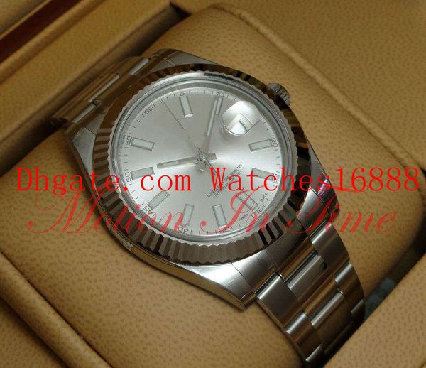 datejust ii stainless steel 18k white gold fluted bezel silver dial 41mm 116334 men's casual watch mens automatic movement watch, Slivery;brown
datejust ii stainless steel 18k white gold fluted bezel silver dial 41mm 116334 men's casual watch mens automatic movement watch, Slivery;brown
