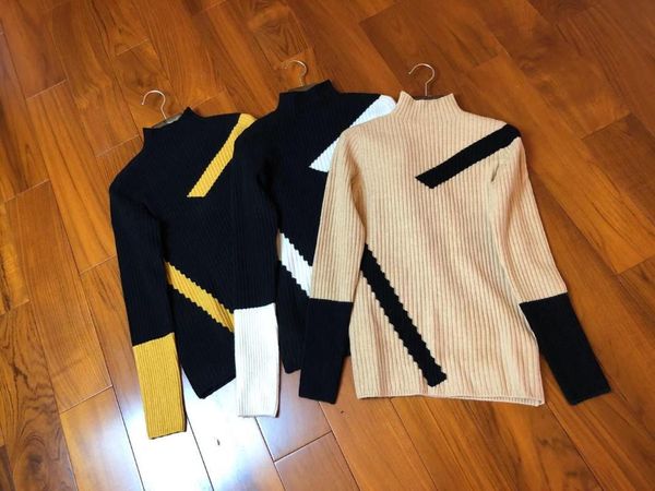 2019 new ladies fashion long sleeve casual cashmere wool turtleneck contrasting stripe bottoming shirt 1219, White;black
2019 new ladies fashion long sleeve casual cashmere wool turtleneck contrasting stripe bottoming shirt 1219, White;black