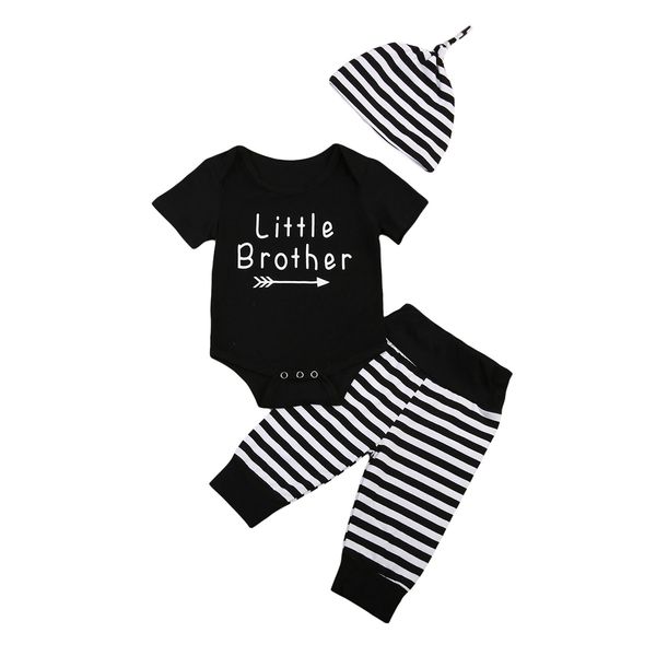2019 newborn toddler baby boy short sleeve black little brother romper+long striped leggings pants outfits summer casual set ss, Pink;blue
2019 newborn toddler baby boy short sleeve black little brother romper+long striped leggings pants outfits summer casual set ss, Pink;blue
