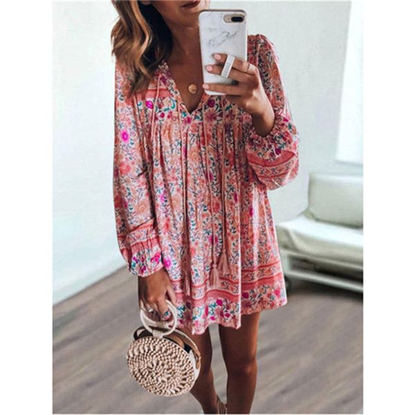 floral printed designer women summer dresses vacation style long sleeved v-neck dresses womens casual dresses, Black;gray
floral printed designer women summer dresses vacation style long sleeved v-neck dresses womens casual dresses, Black;gray